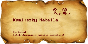 Kaminszky Mabella névjegykártya